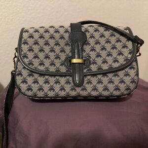 Brooks Brothers Black and Gray Crossbody Bag with Horse Print